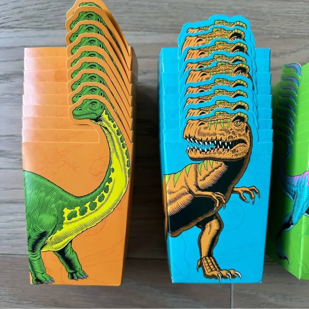 27 Pack Dinosaur Popcorn Boxes for Candy, Snacks, Kid's Birthday Party 3 Styles